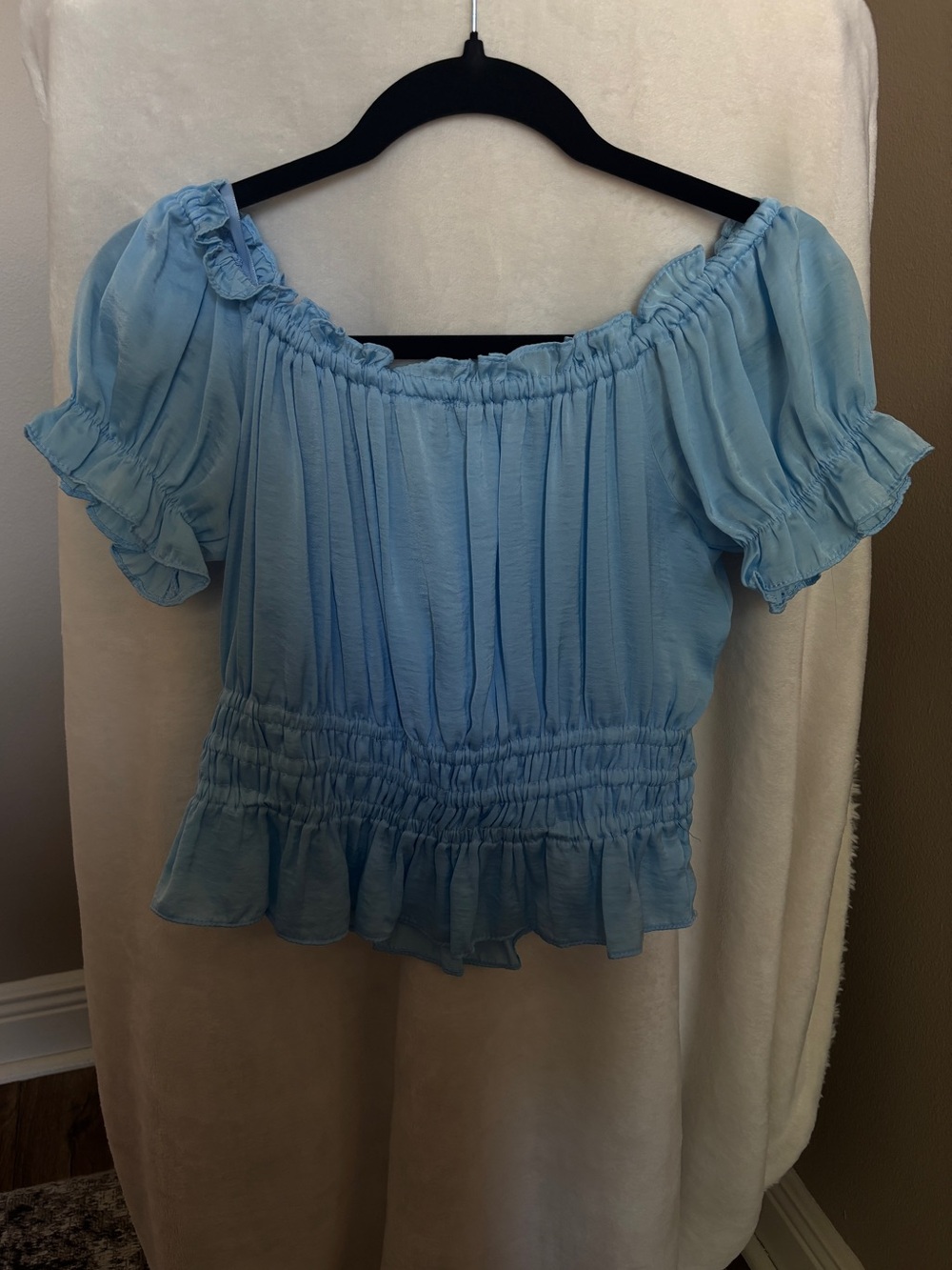 She + Sky Light Blue Dress Top
